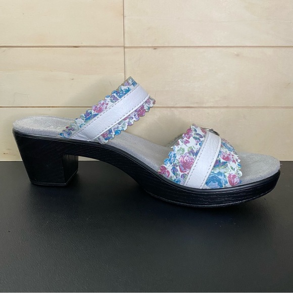 Alegria Bobbi Flounce Floral Sandals Women's Size 11 Shoes EU41 Leather White - Picture 3 of 11